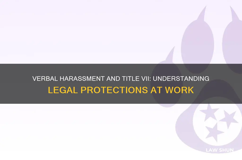 is verbal harassment under the title vii against the law
