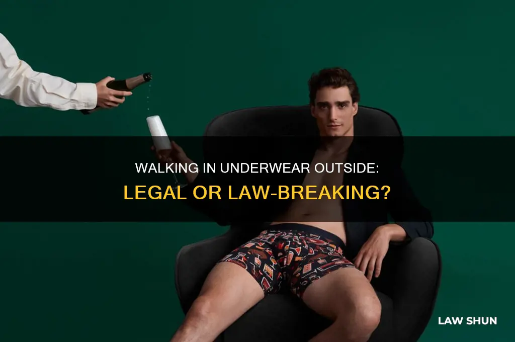 is walking out side in your underwear aginst the law