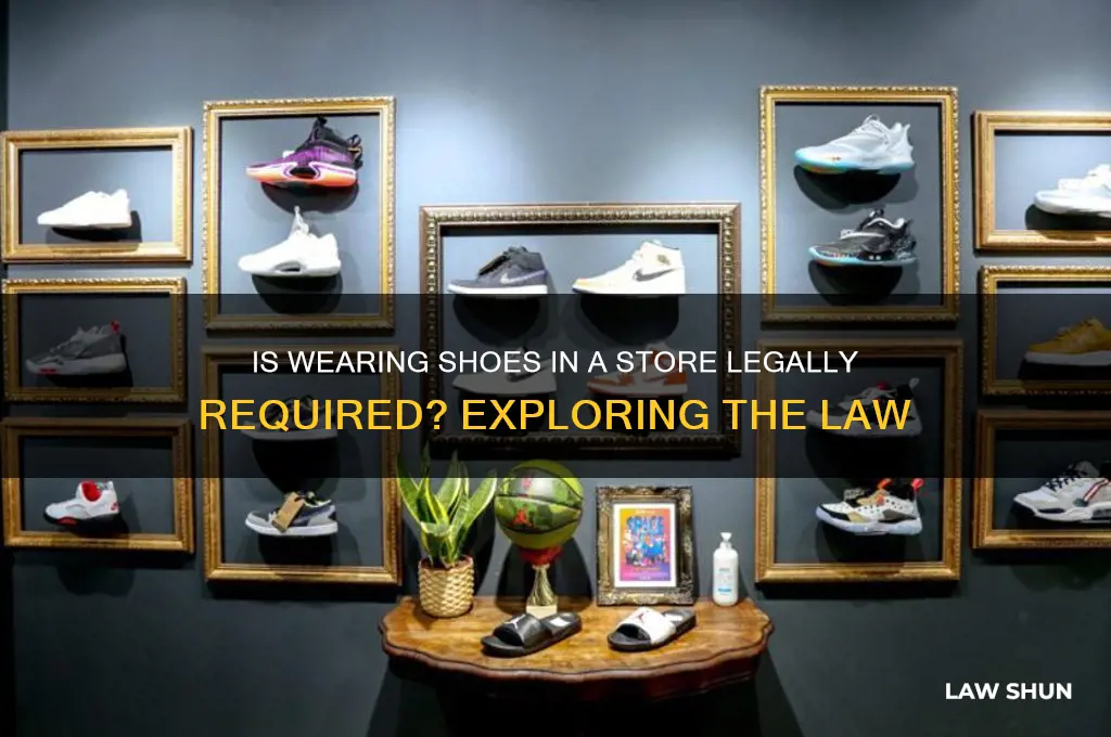 is wearing shoes in a store a law
