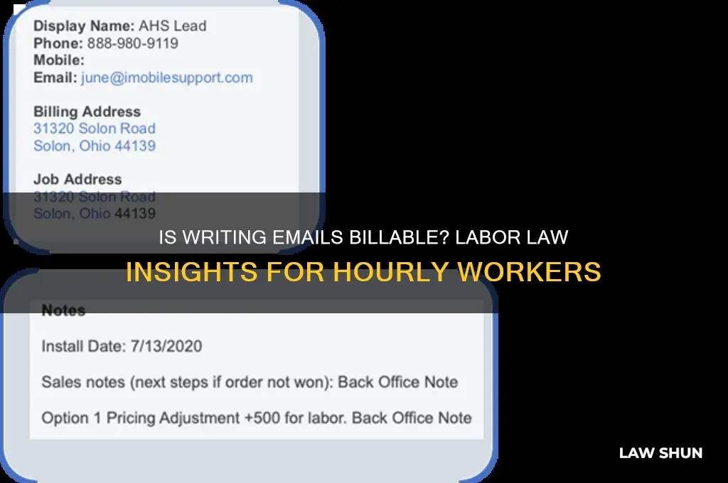 is writing an email a billable hour labor law