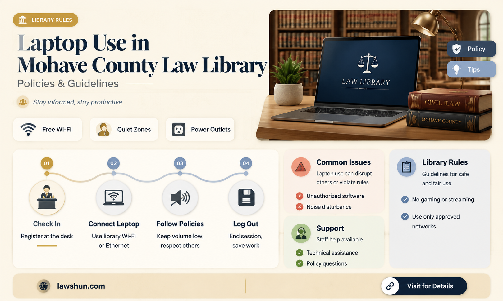 are laptop computers allowed into the mohave county law library