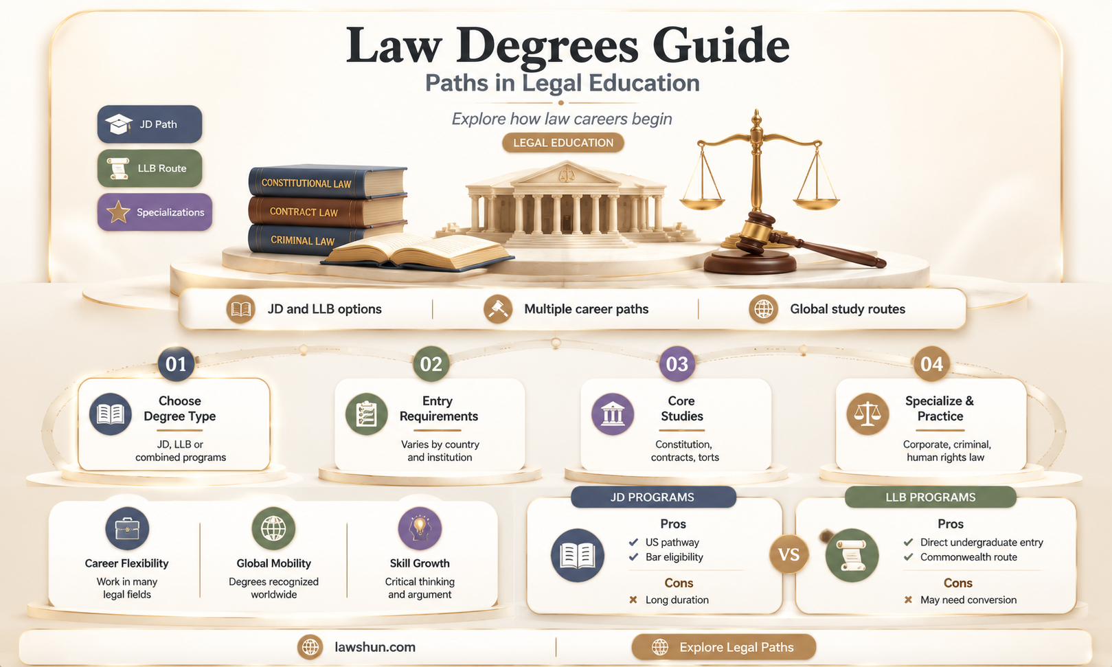 are there different law degrees