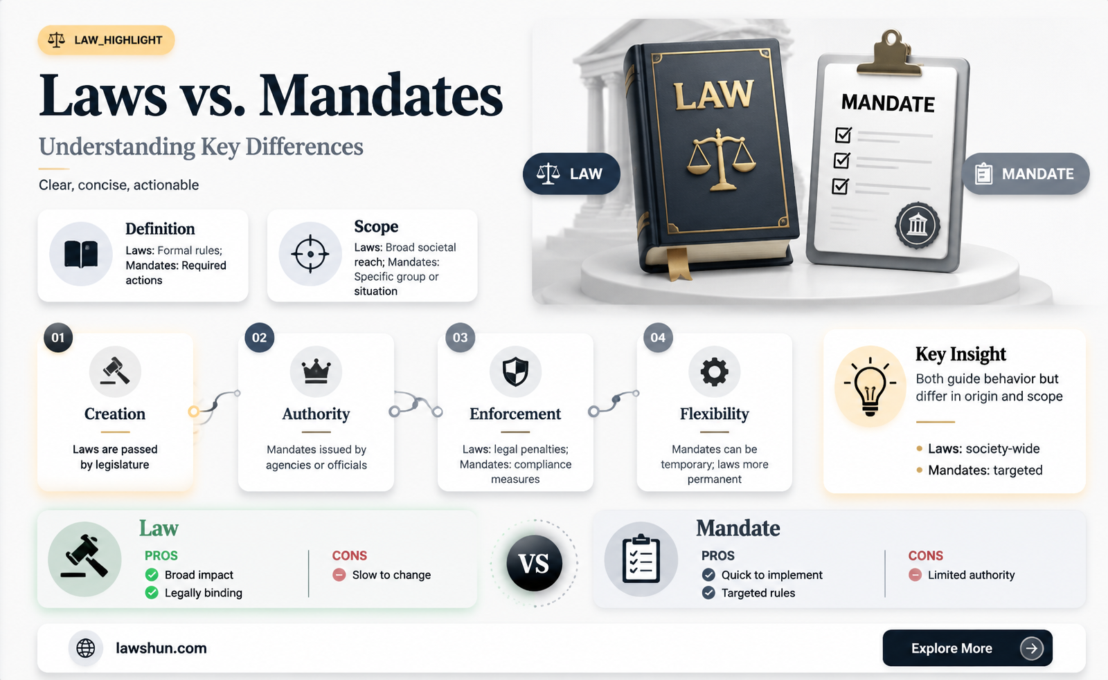 are laws and mandates the same