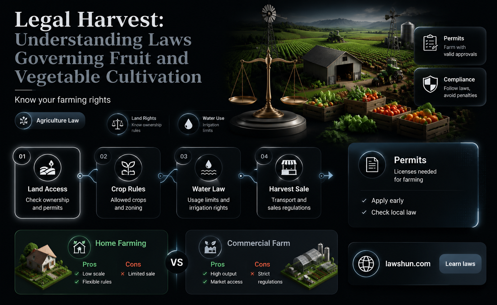 are there laws about fruits and vegetable growing and regulation