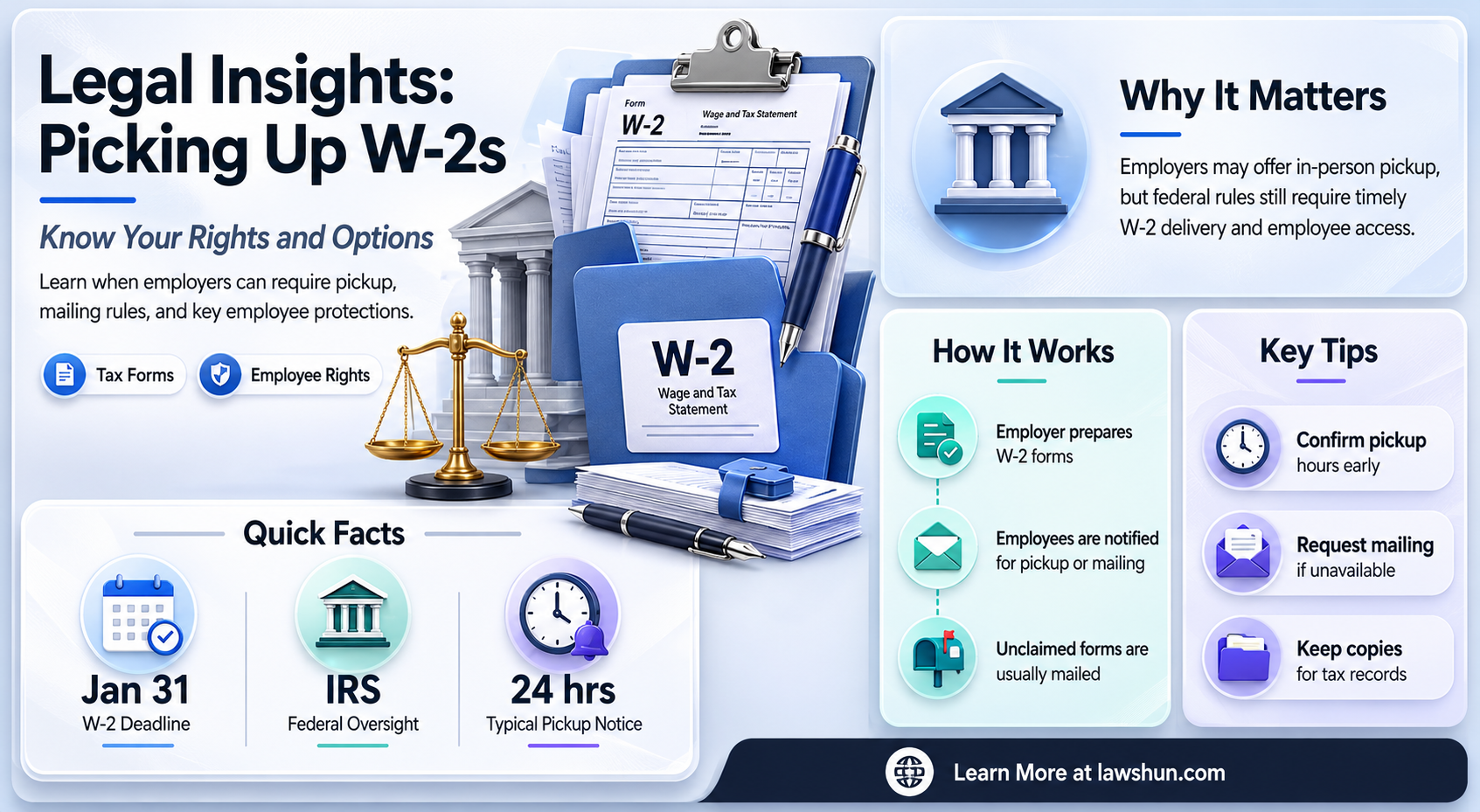 are there any laws about picking up w2s from employers