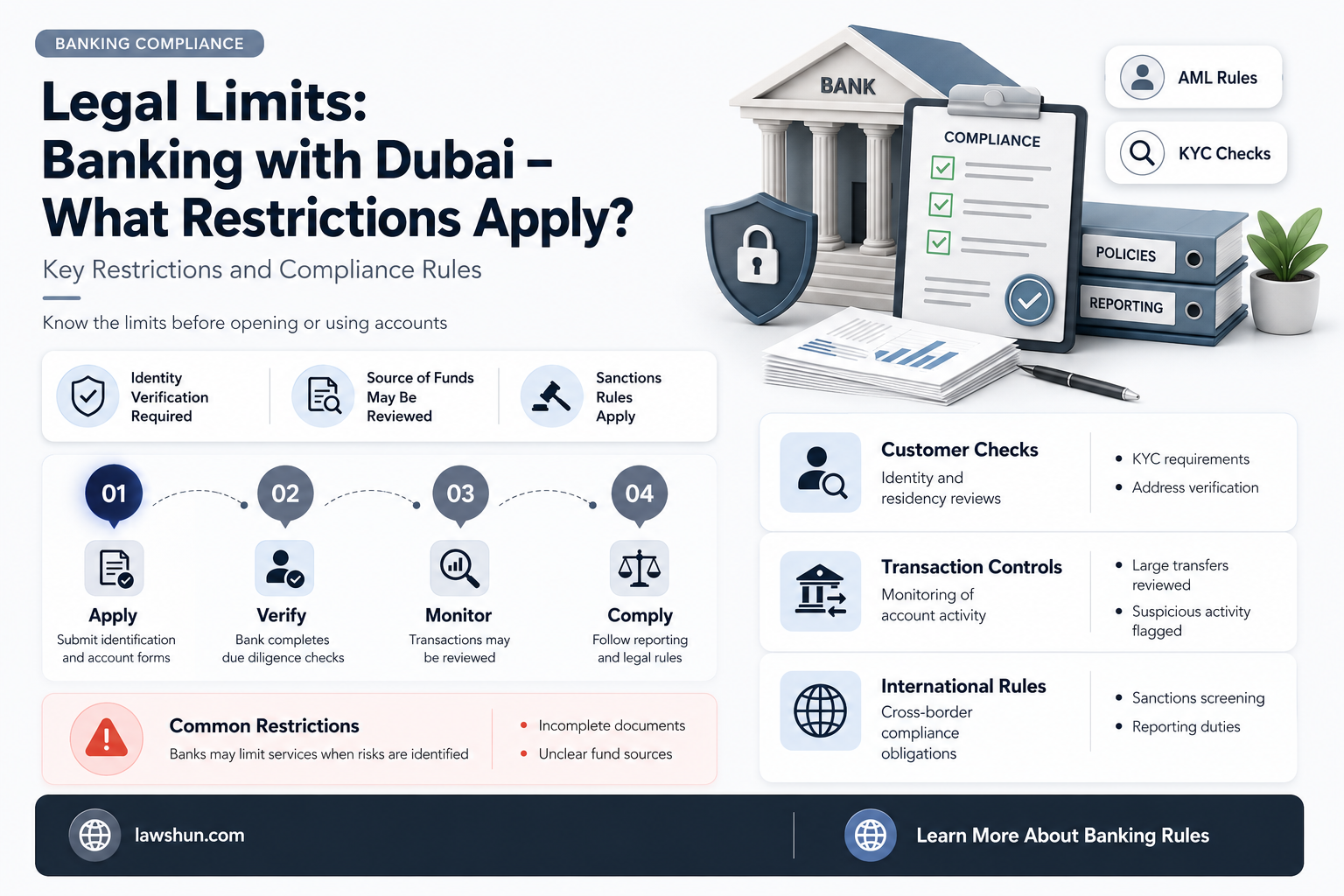 are there any laws that restrict us banking with dubai