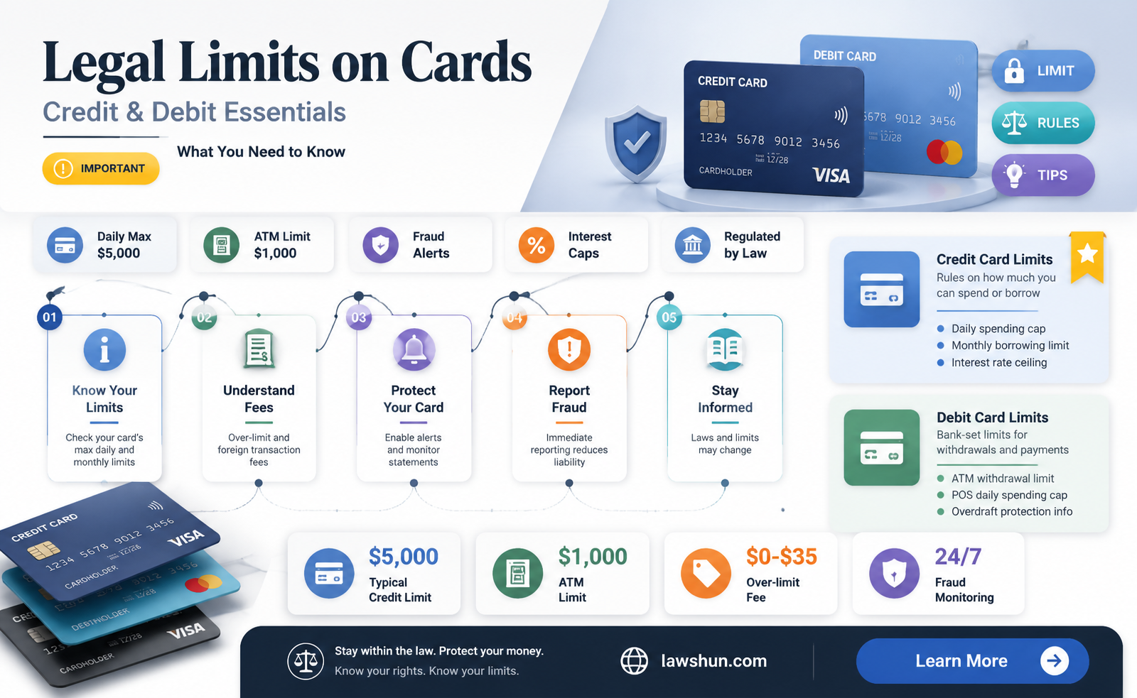are credit cards and debit cards both limited by law