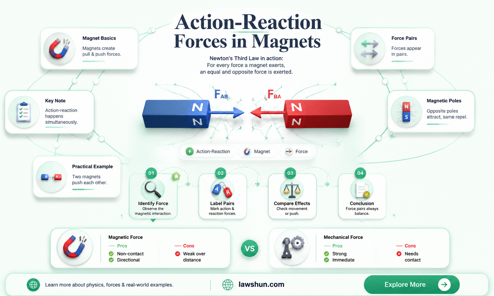are magnetic forces third law pairs