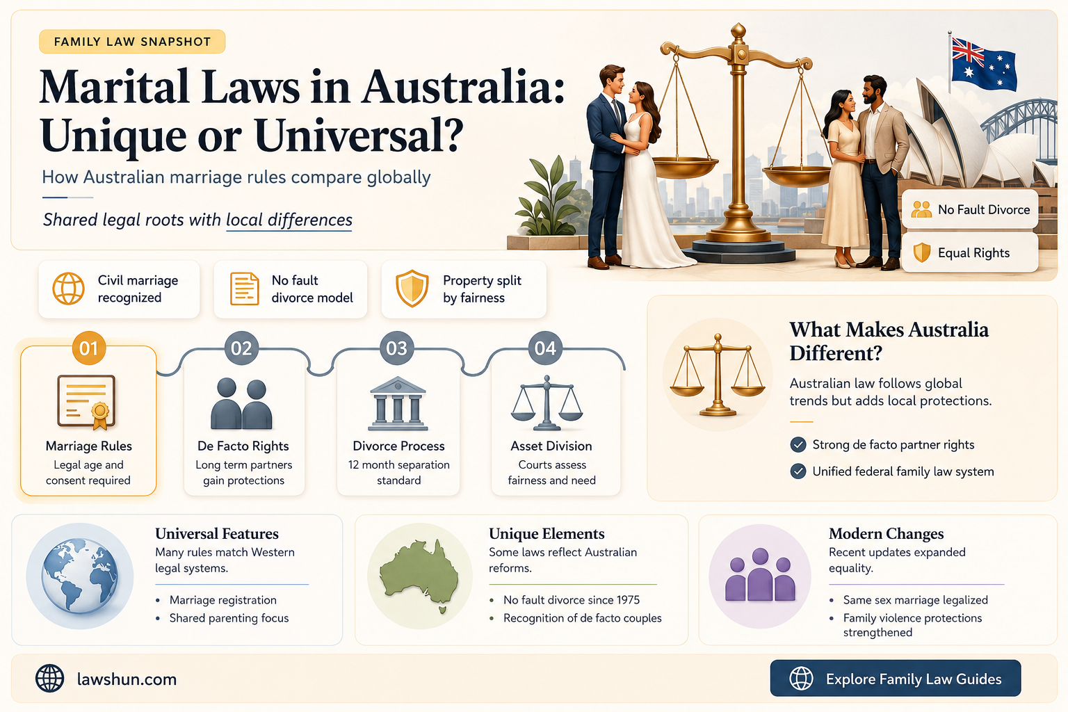 are the marital laws different in australia