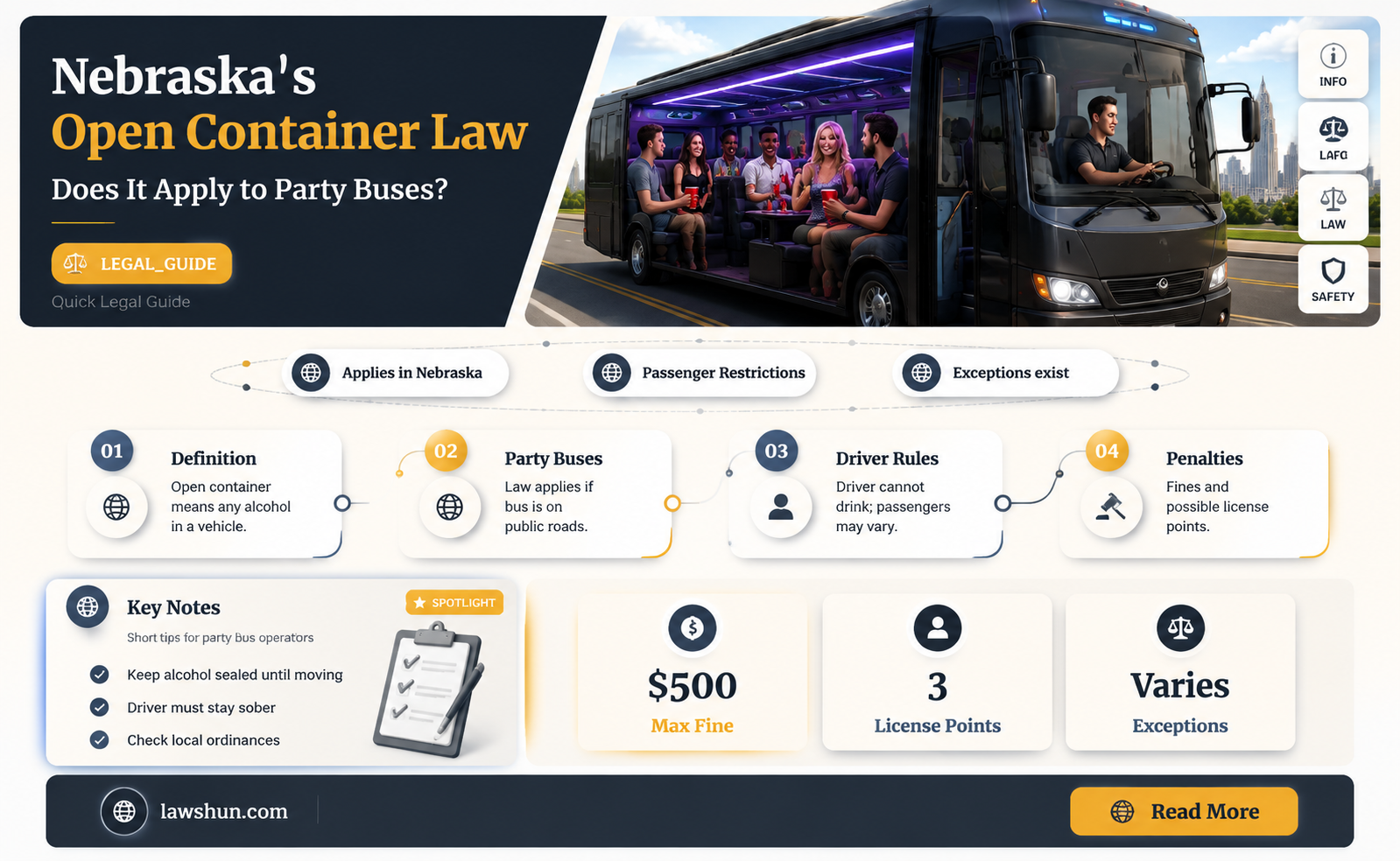 are party buses covered in nebraskas open container law