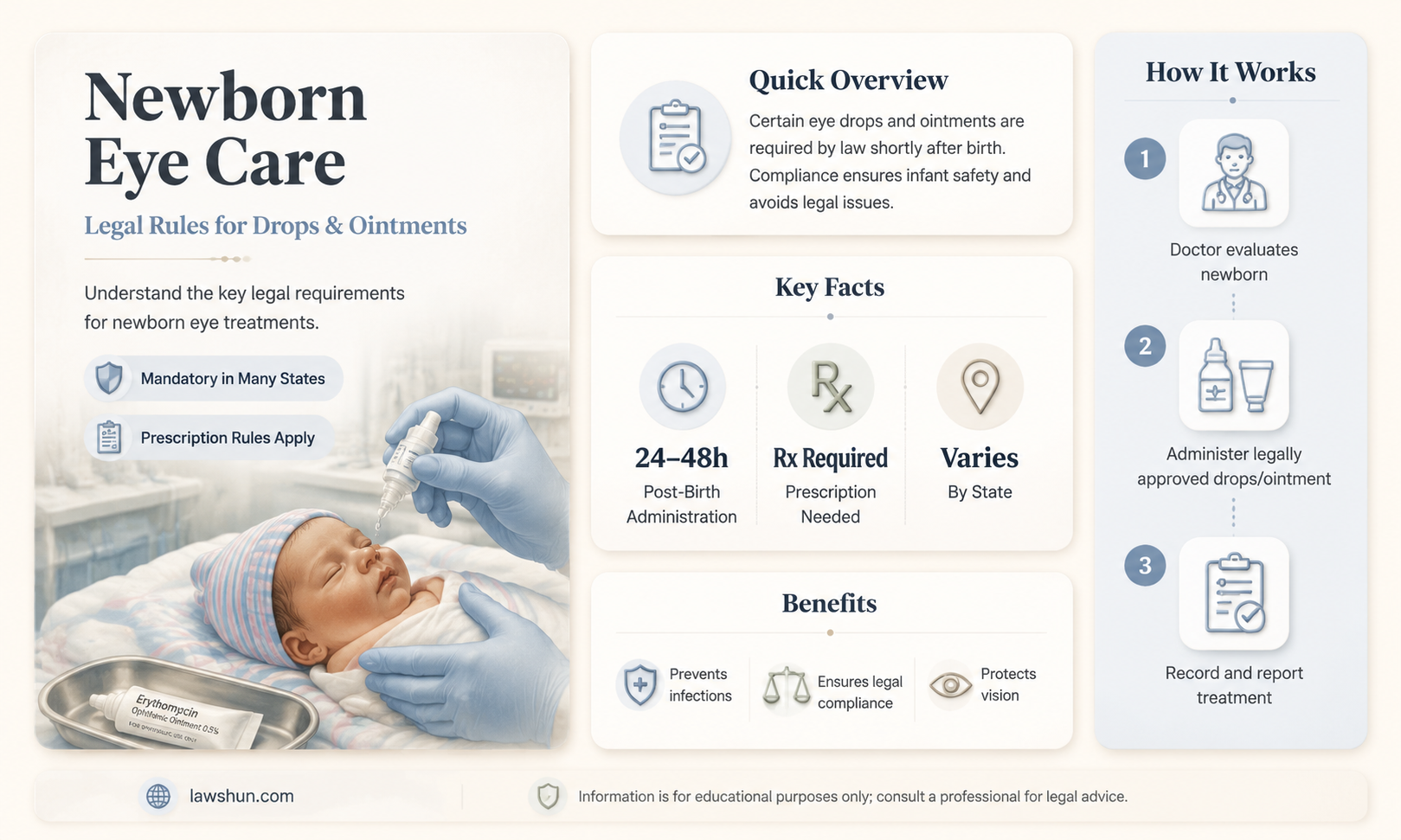 are eye drops and ointment to a newborn a law