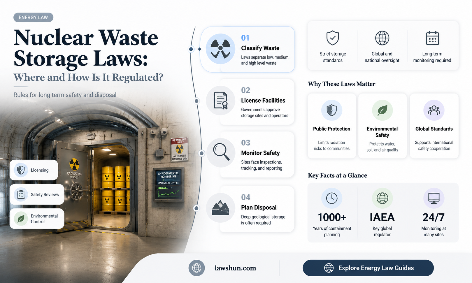 are there any laws on nuclear waste being stored anywhere