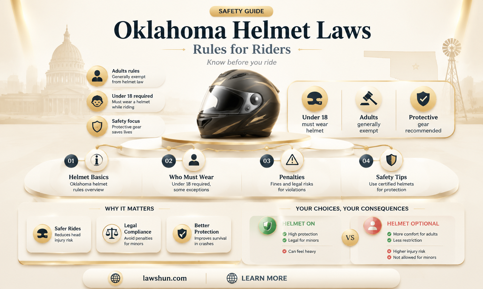 are there helmet laws in oklahoma