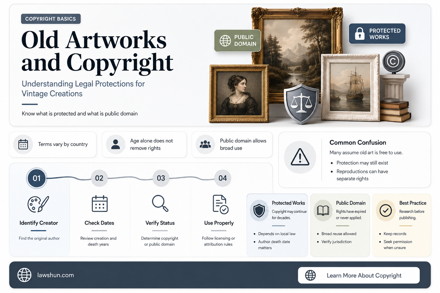 are there copyright laws on old artworks