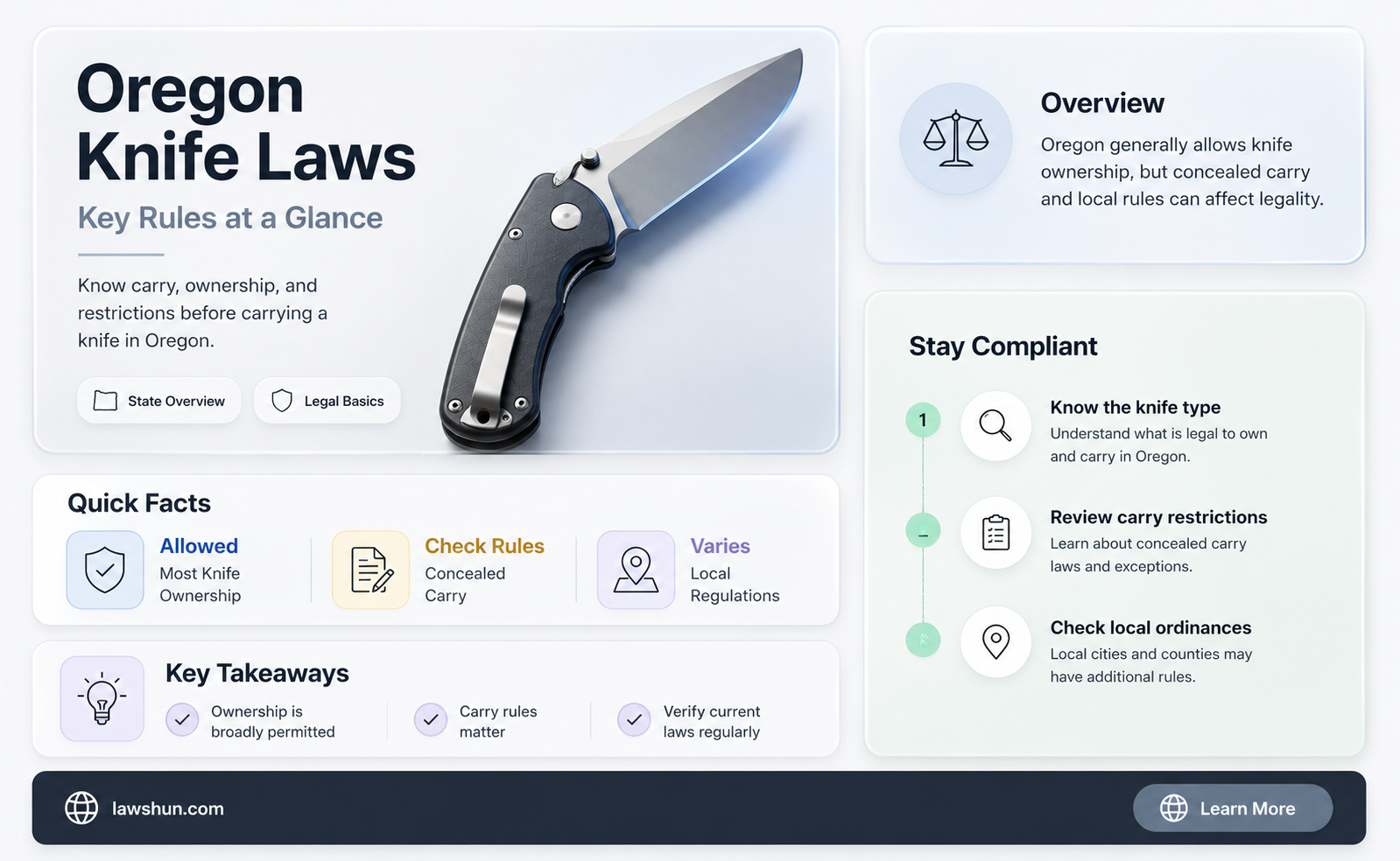 are there any laws regarding knifes in oregon