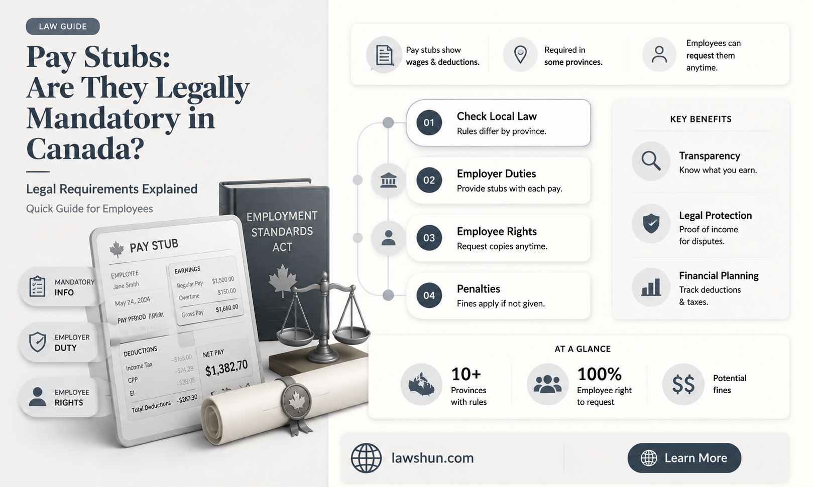 are pay stubs required by law in canada