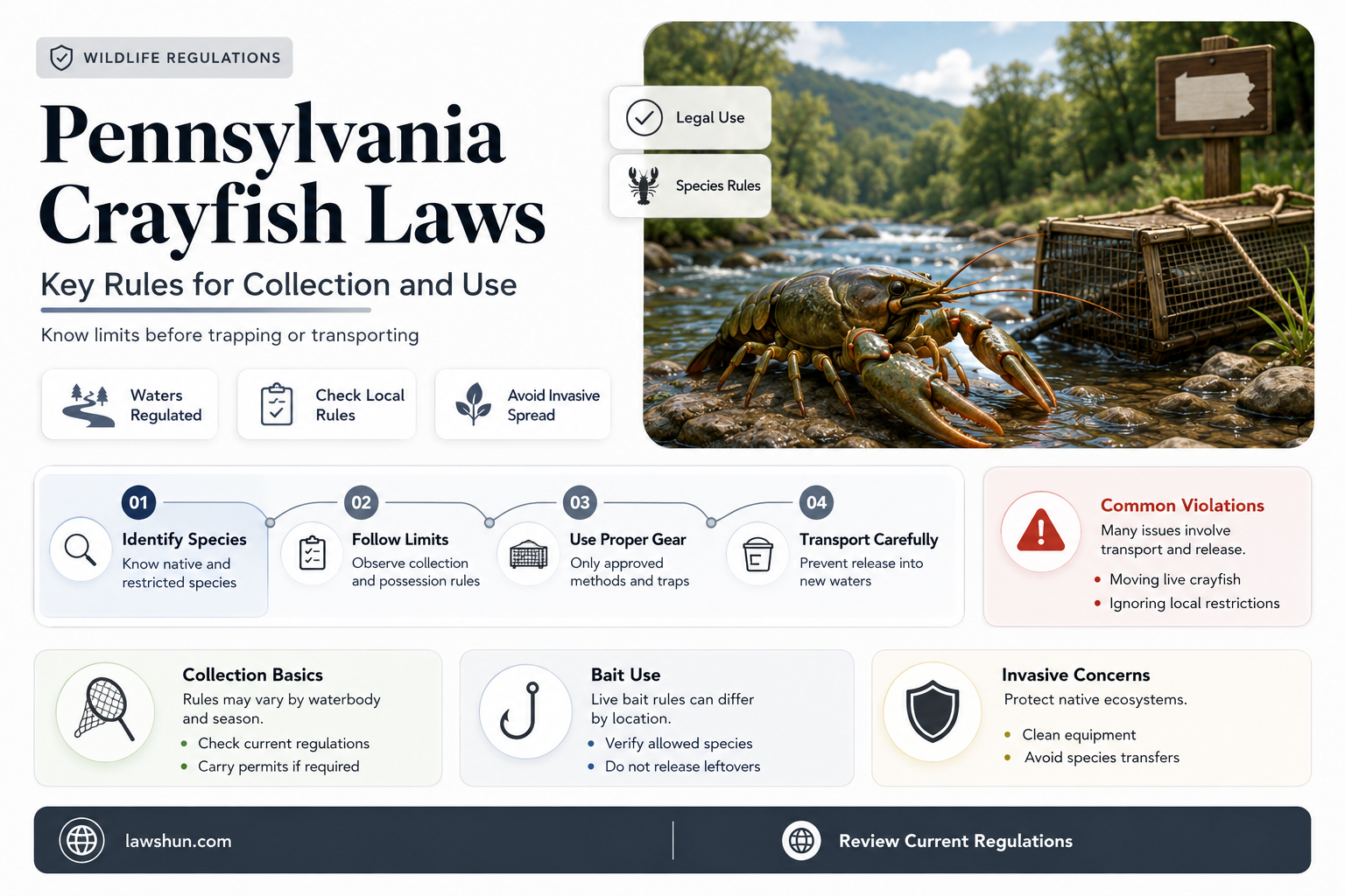 are there crayfish in pennsylvania laws