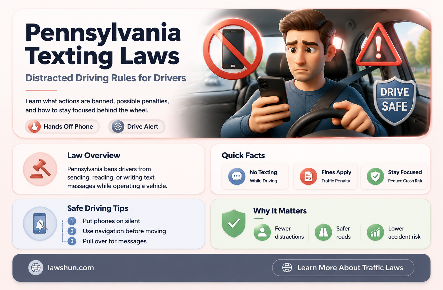 are there any laws against texting while driving in pa