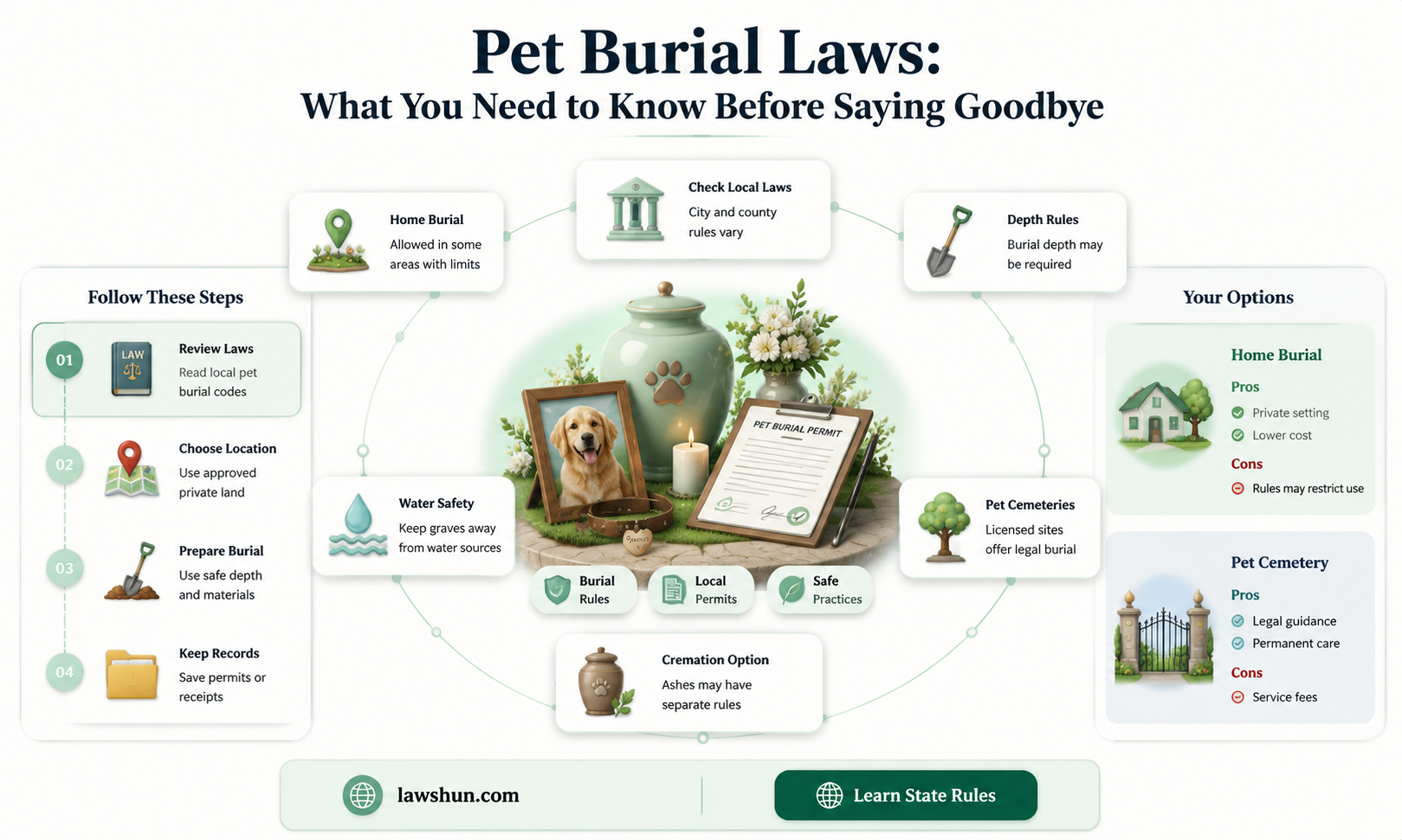 are there any laws regarding burying pets