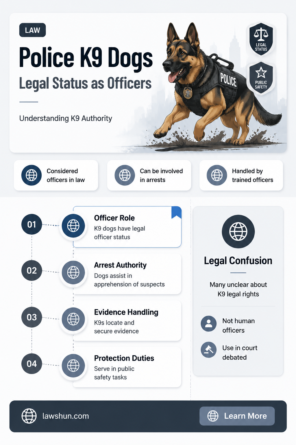 are police k9 dogs treated as officers by law