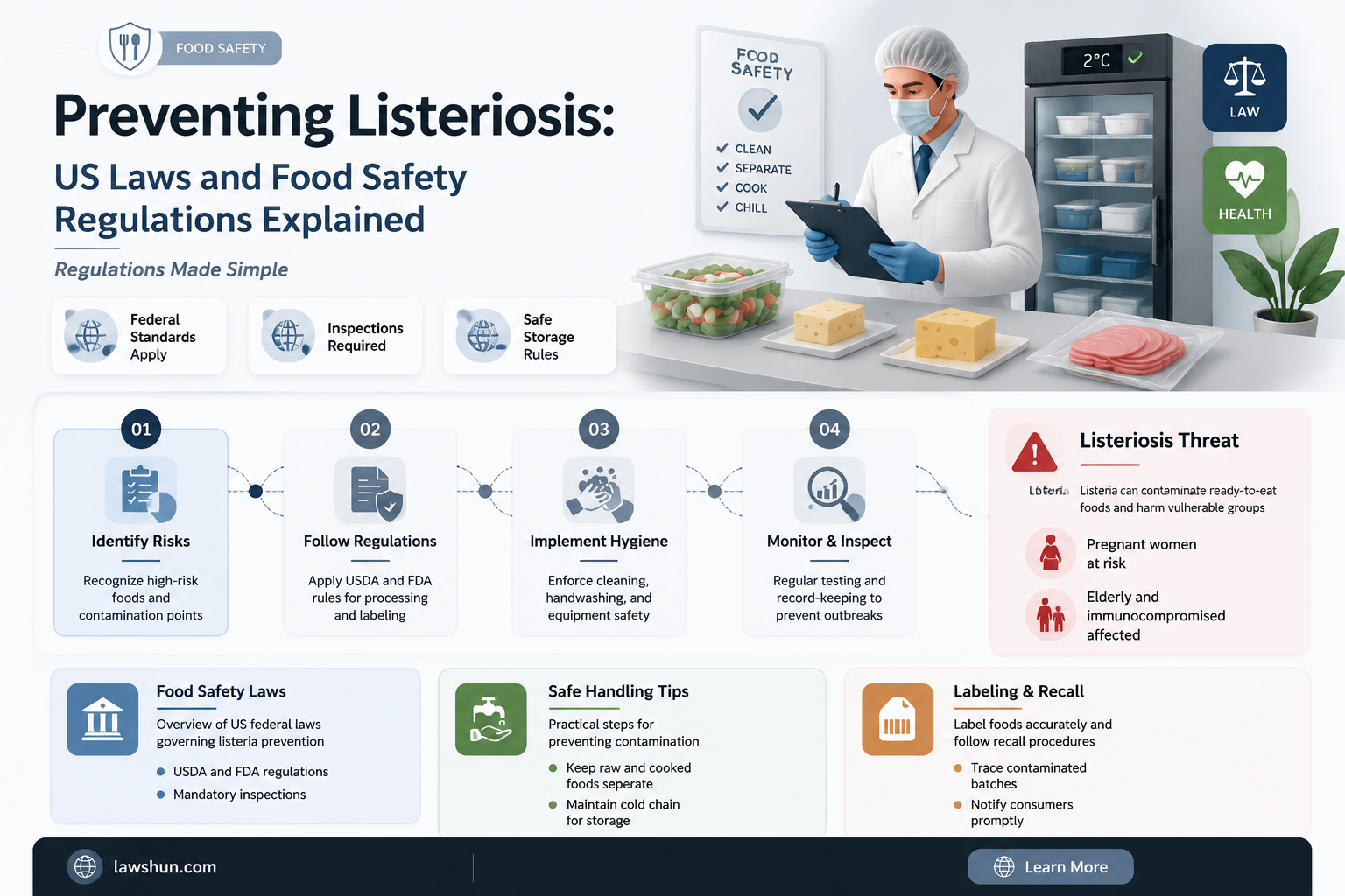 are there any laws in the us to prevent listeriosis