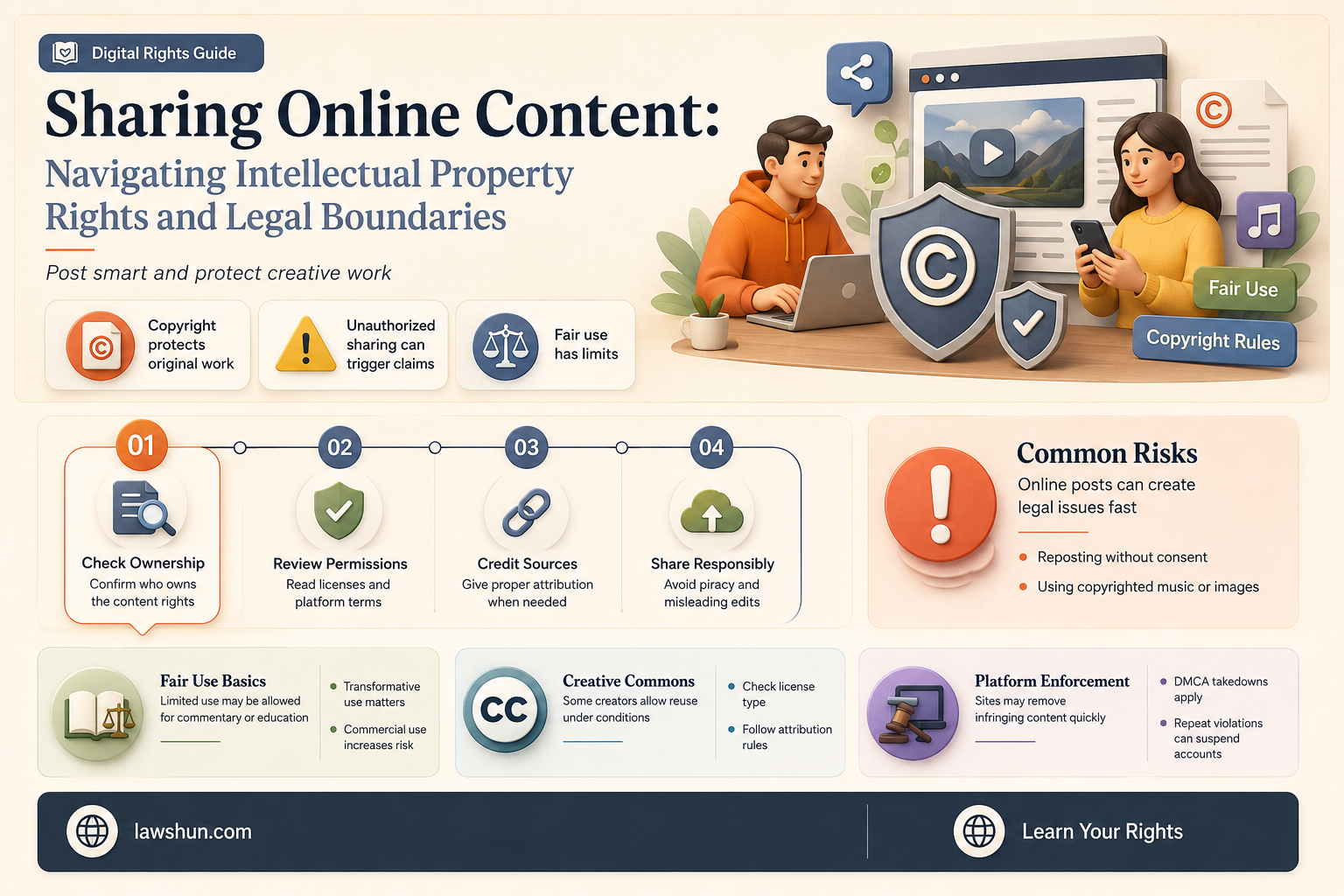 are there any intellectual property laws when sharing internet content
