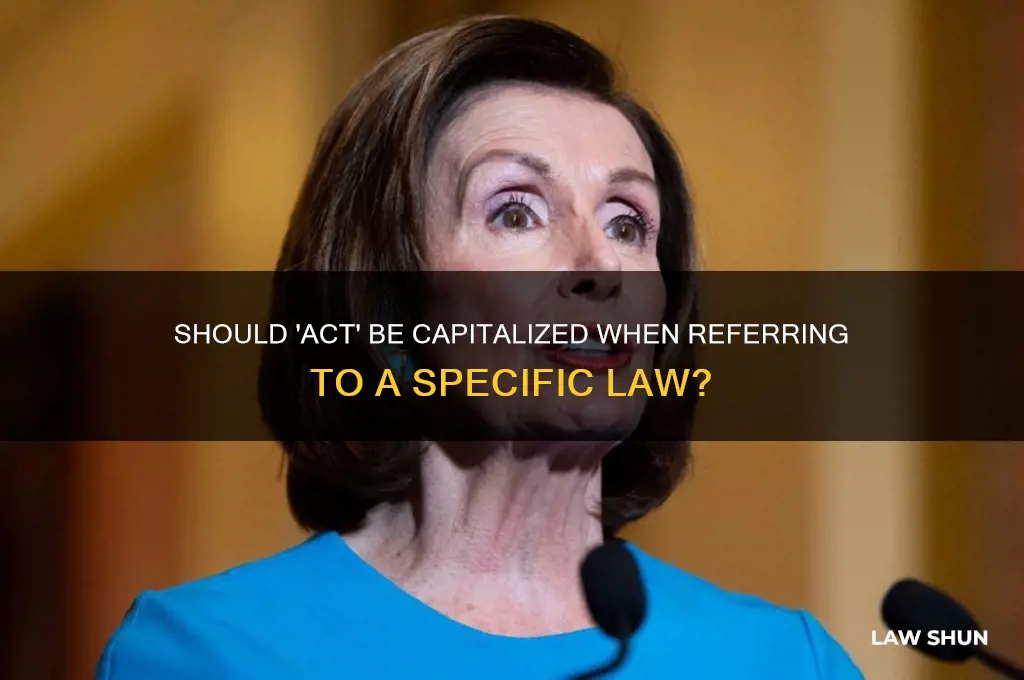 should act be capitalized when referring to a specifc law