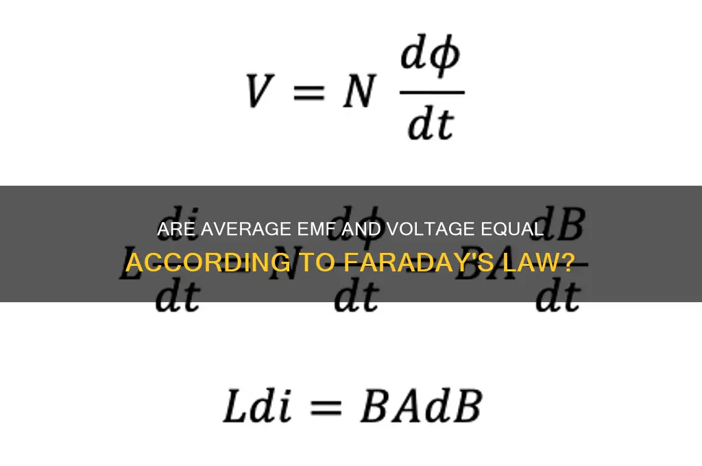 should average emf and average voltage be equal faraday