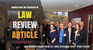 Should 'Note' Be Italicized in Law Review Articles? A Style Guide