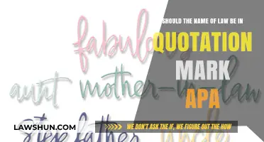 APA Style Guide: Quotation Marks for Law Names Explained