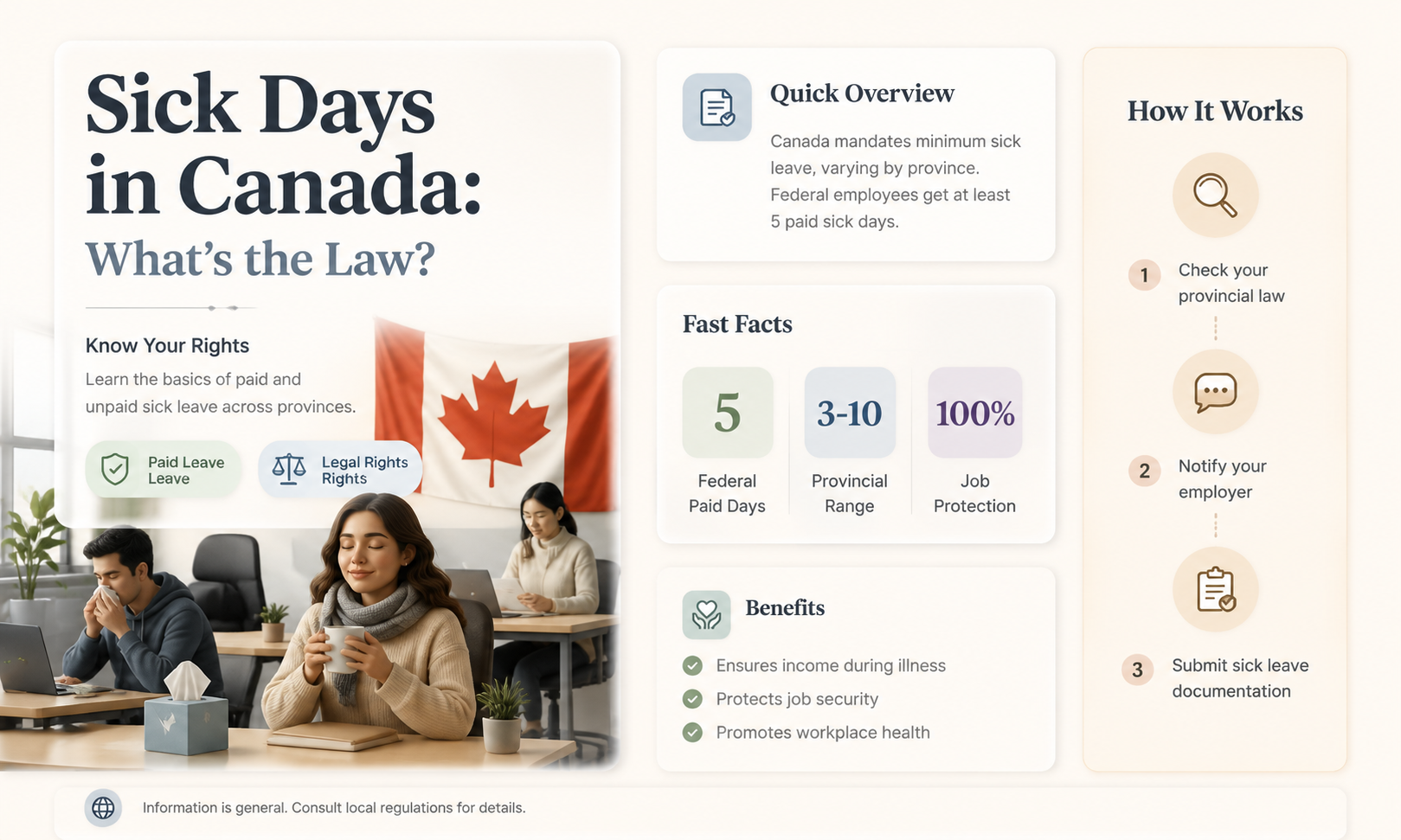 are paid sick days required by law in canada