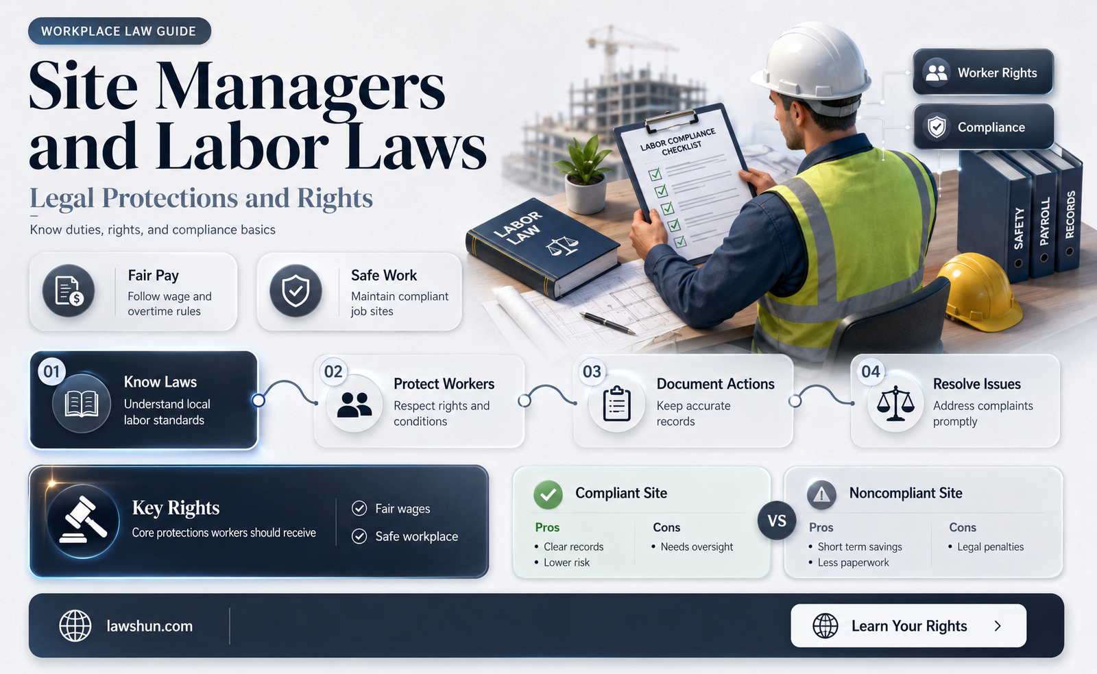 are site managers covered under labor laws