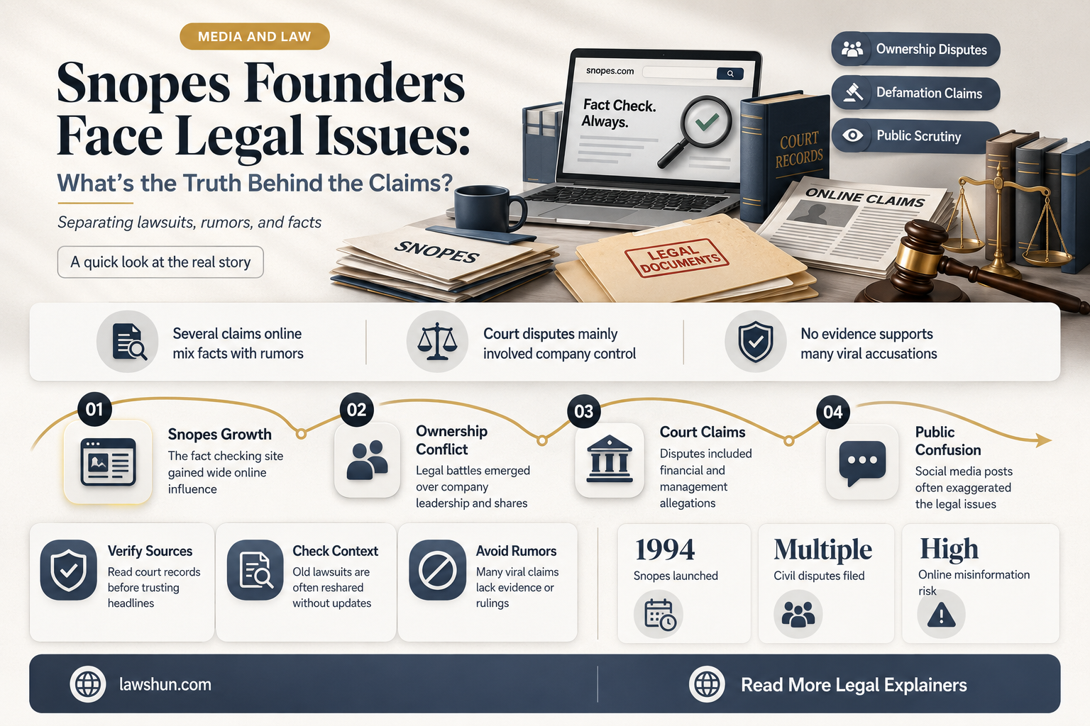 are the founders of snopes in trouble with the law