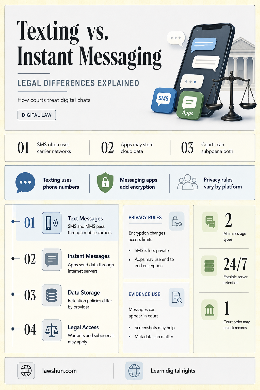 are texting and instant messaging the same under the law