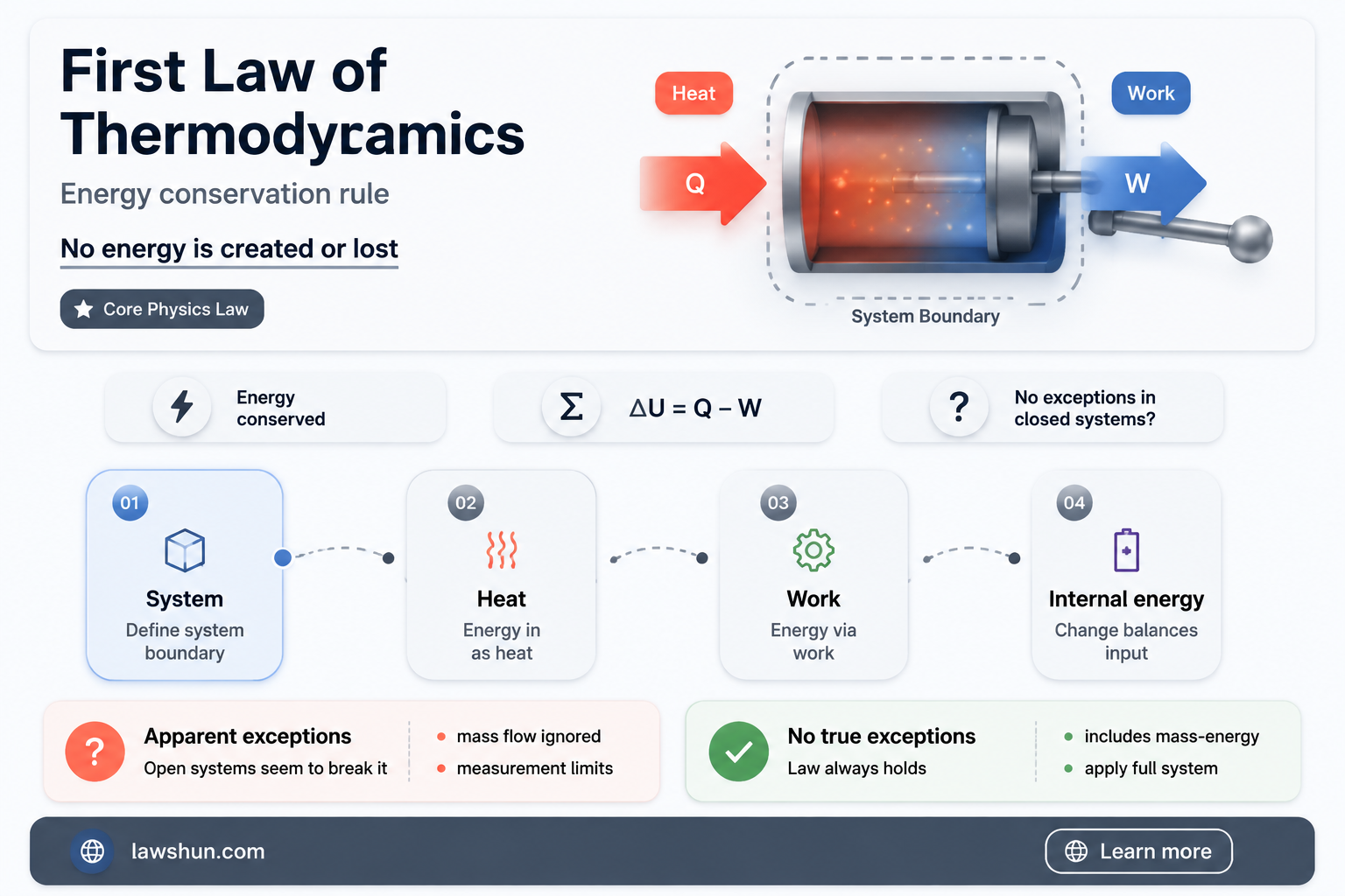 are there exceptions to the first law of thermodynamics