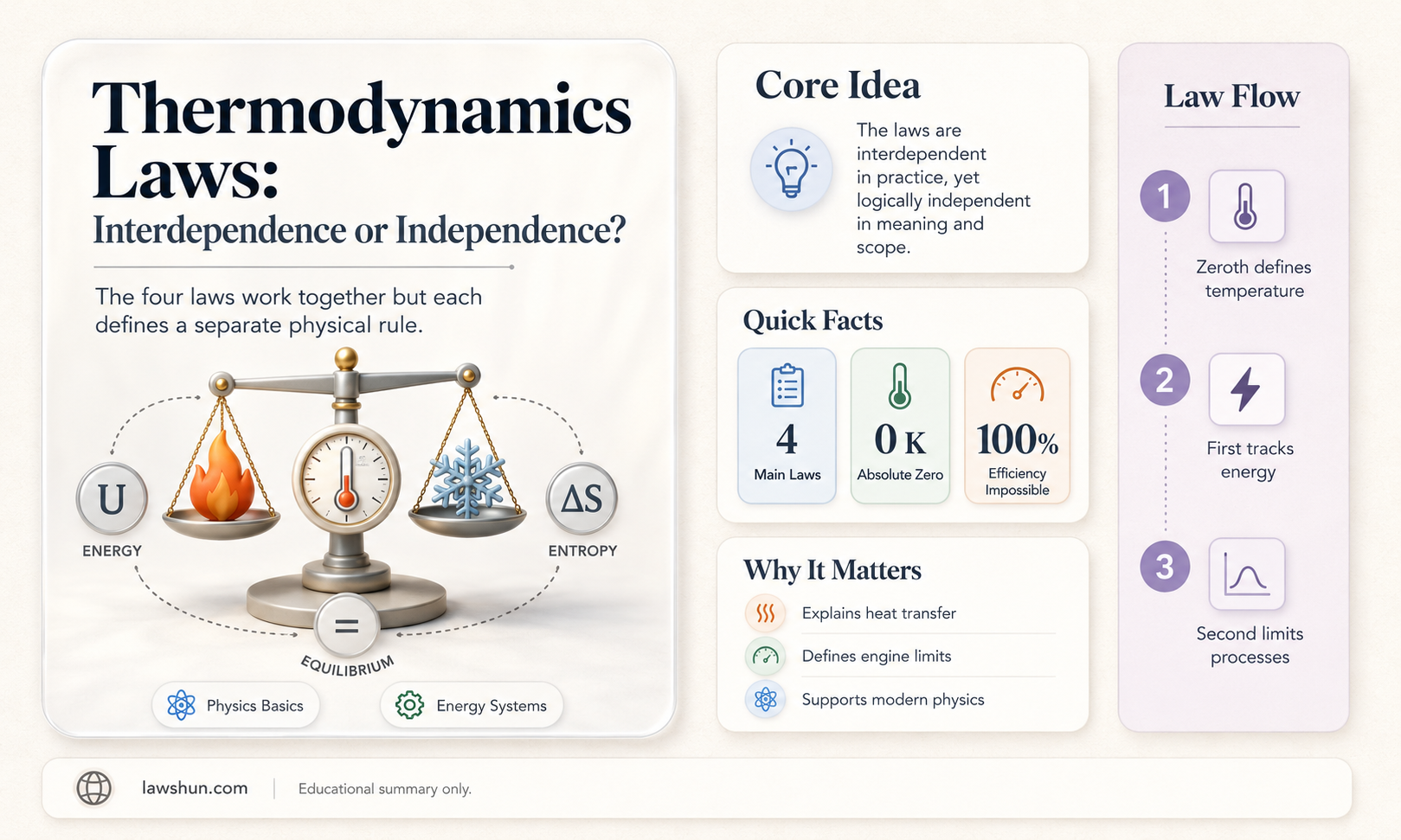 are the first and second laws of thermodynamics independent
