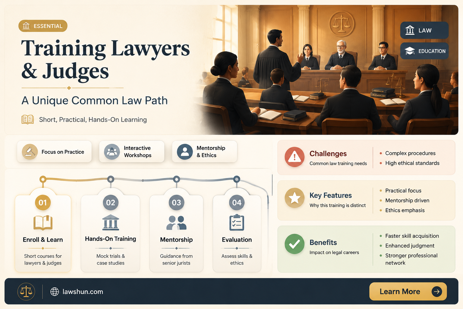 are lawyers and judges trained separately in common law