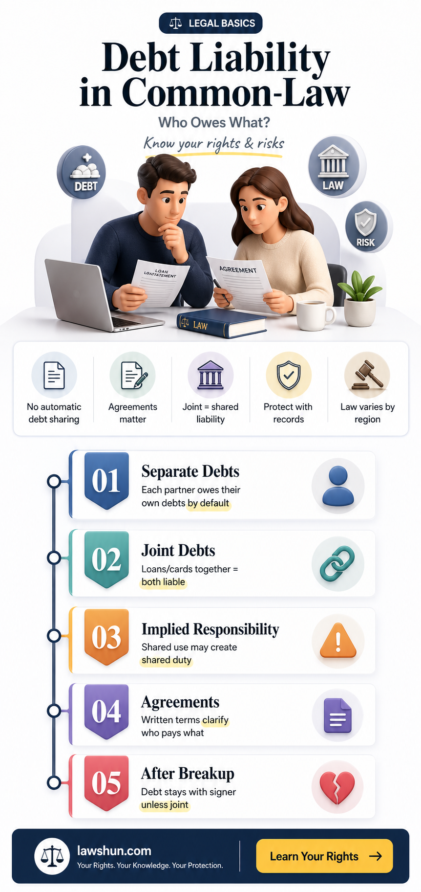 am i responsible for my common law partners debt