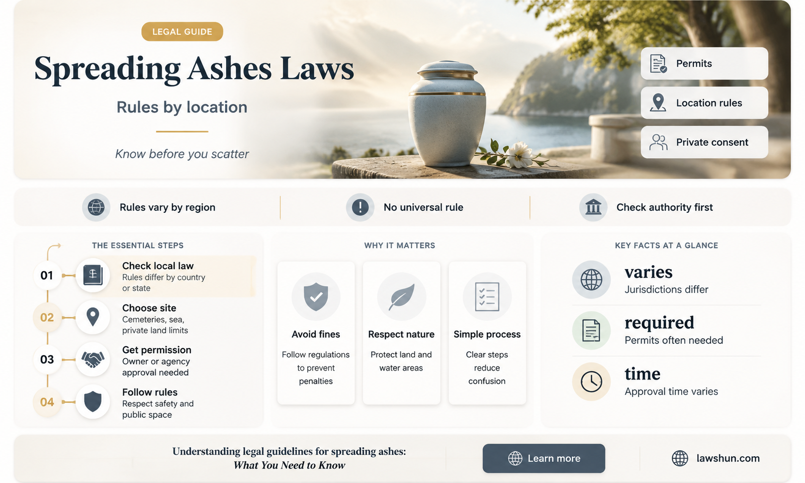 are there laws about spreading ashes