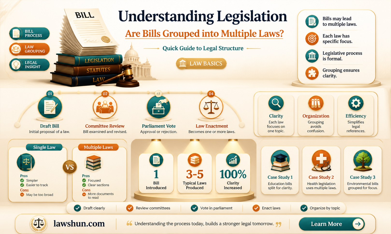 are bills grouped into many laws