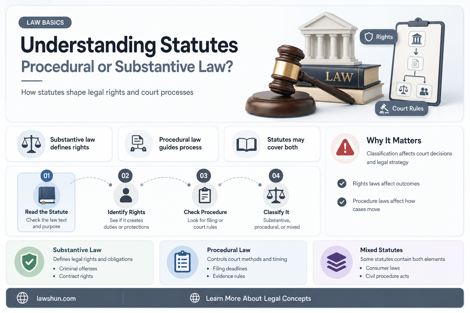 are statutes procedural law or substantive