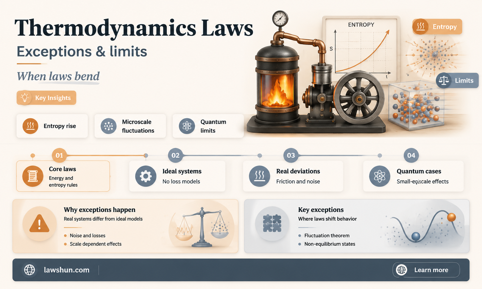 are there exceptions to the first two laws of thermodyncamics