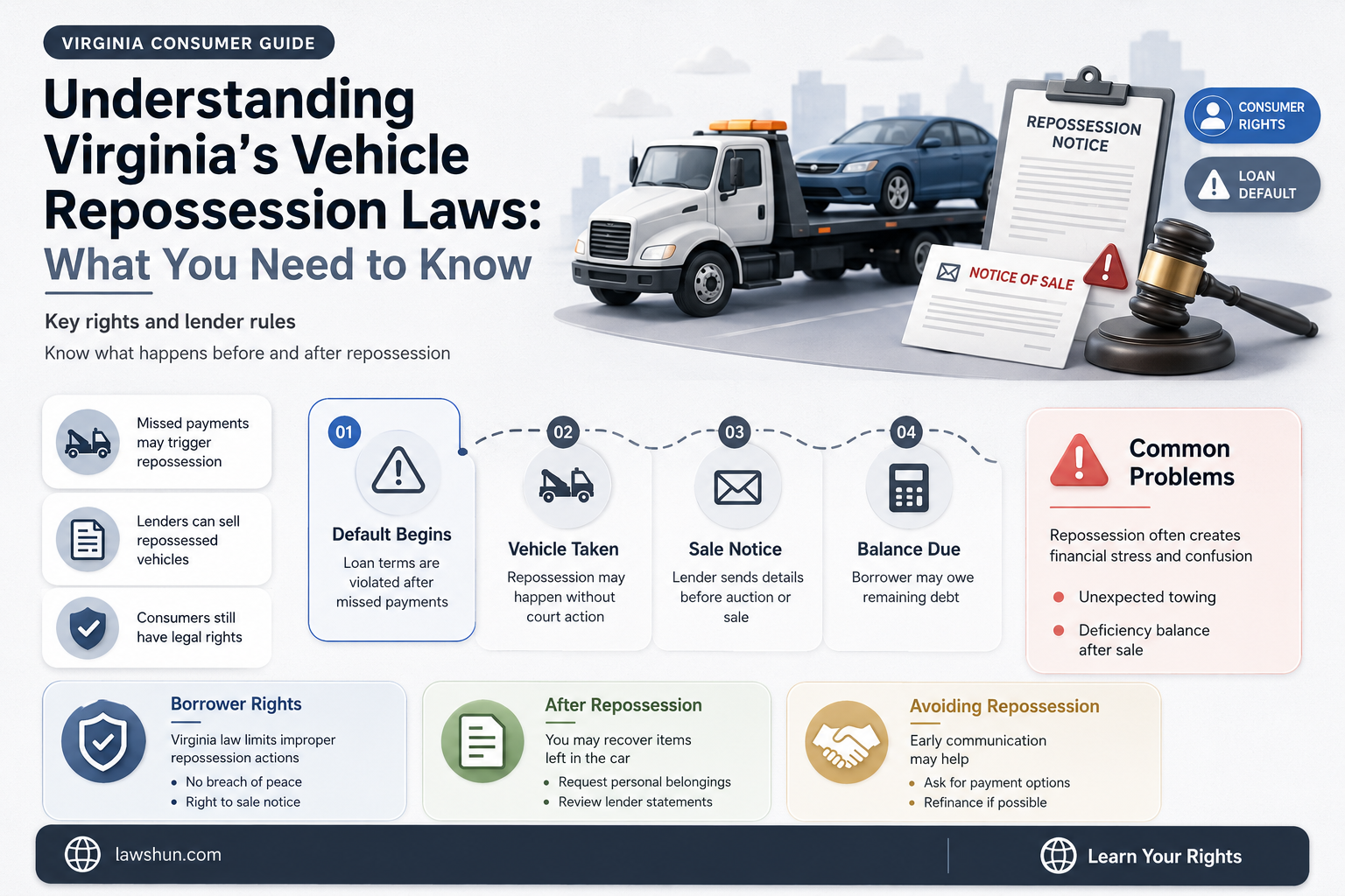 are there any law in repossion of vehicle in va