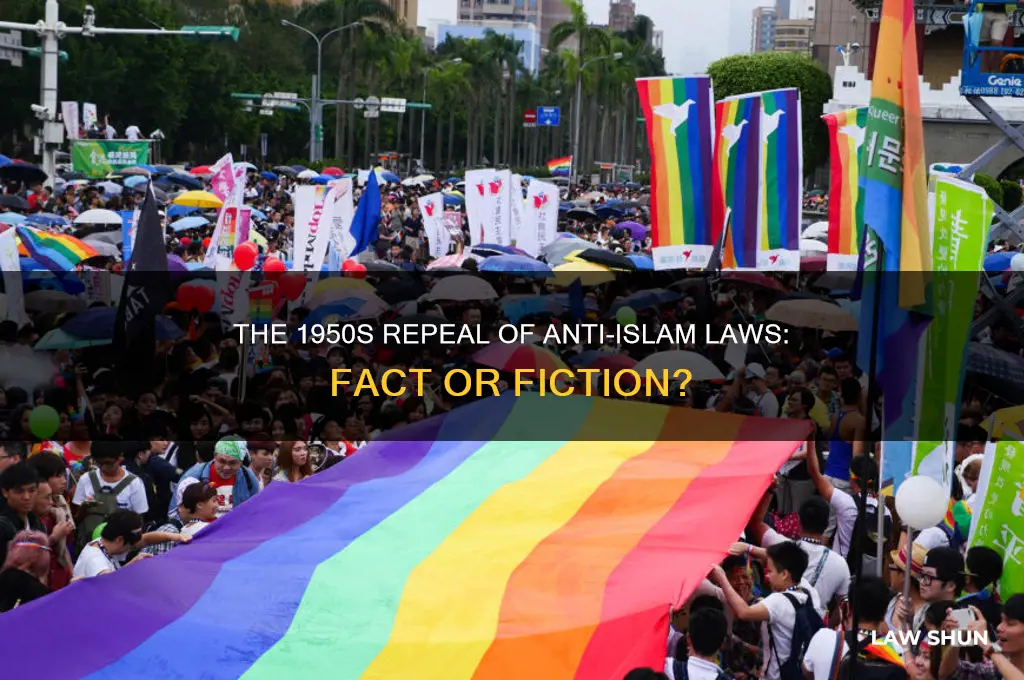 was the anti islam law repealed in the 1950s