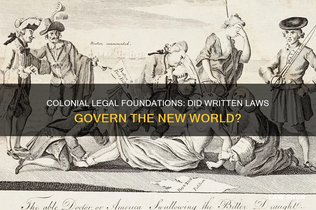 was there a written set of laws in the colonies