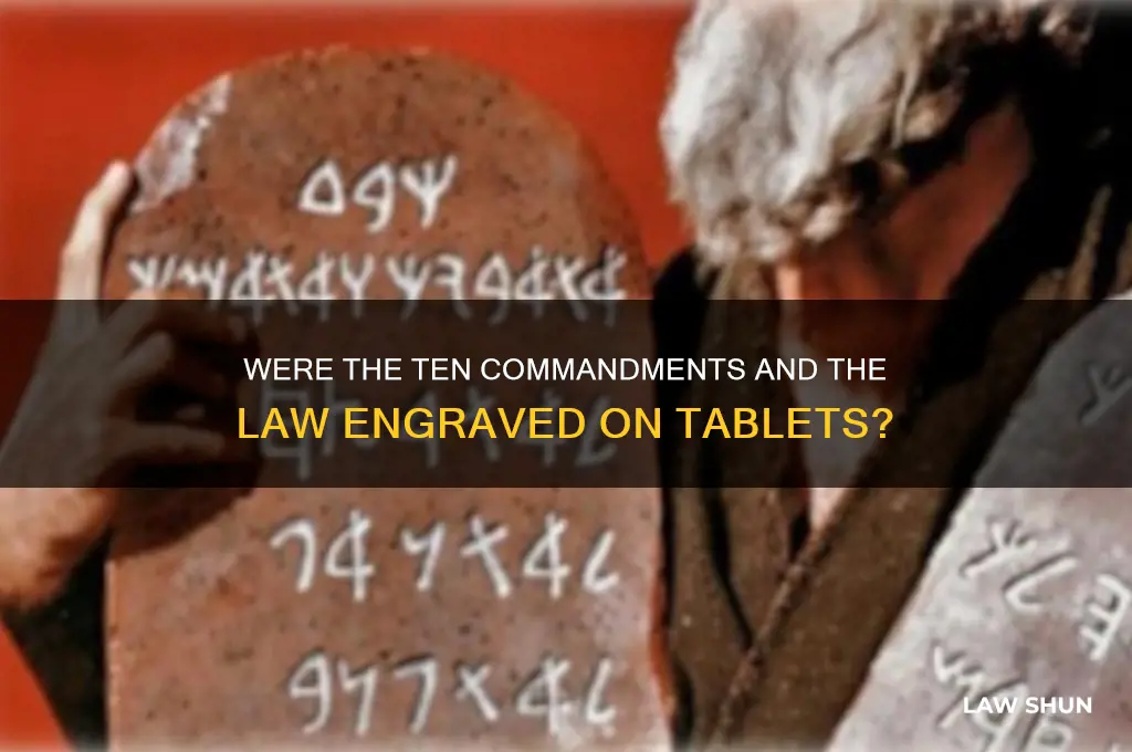were the ten commandments and the law engraved on tablets