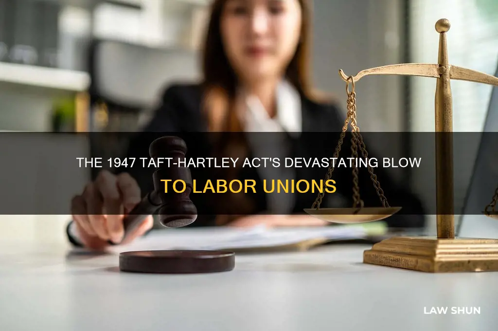 what 1947 law had a negative impact on organized labor