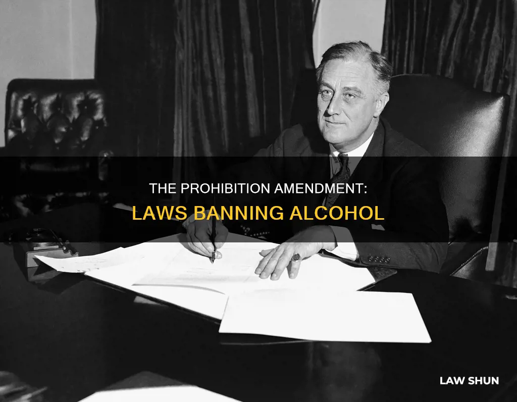 what amendment created laws for the prohibition of alcohol
