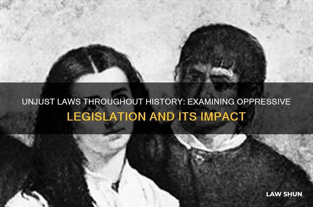 what are certain unjust laws currently or in the past