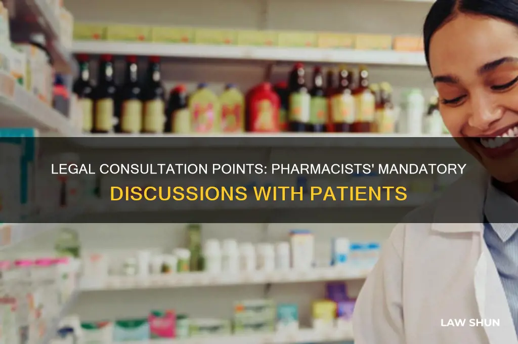 what are consulation points pharmacist must go over by law